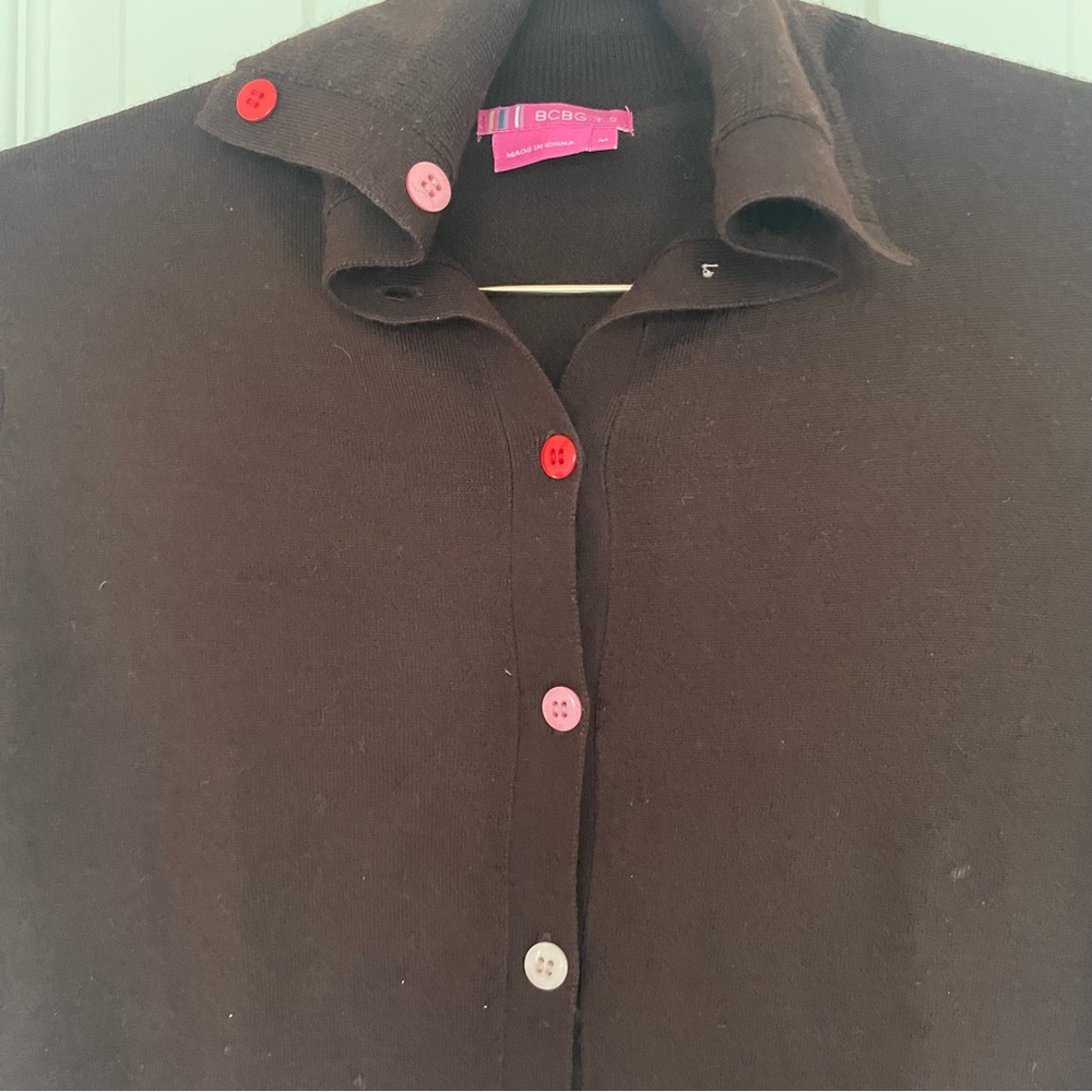 Chocolate lightweight sweater button up